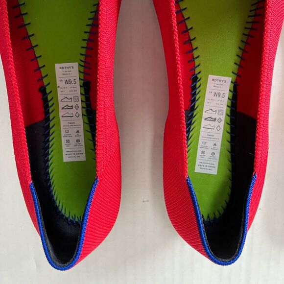 Rothy’s The Point II Slip On Ballet Flats Lollipop Red Womens 9.5 Comfort Shoes - Picture 11 of 15